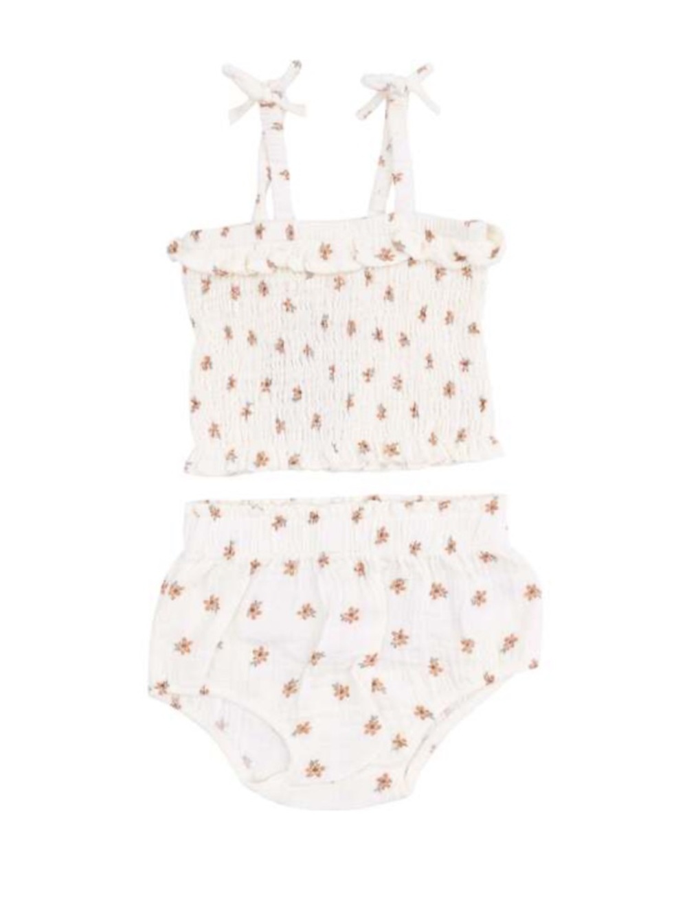 Angel Dear Smocked Ruffle Top and Bloomer, Bitty Blooms